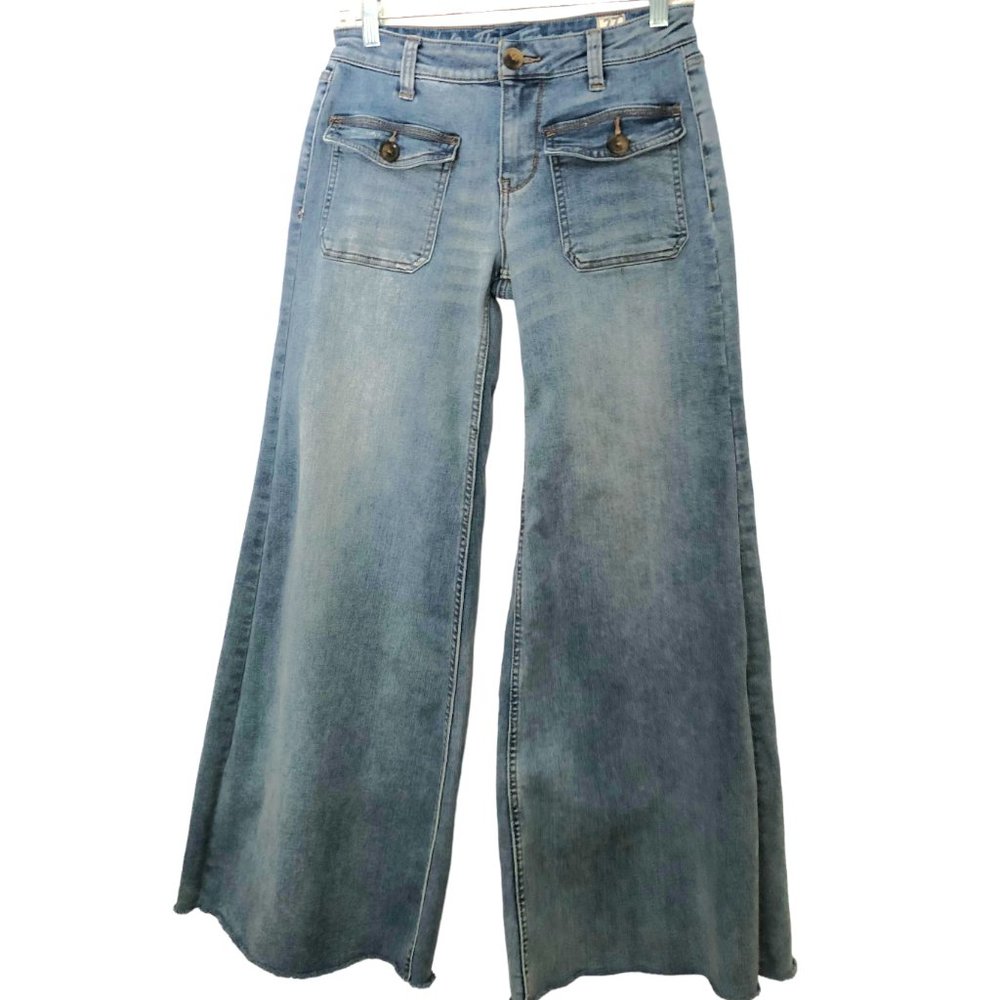 Free People We The Free Hailey Flare Wide Leg Low Rise Jeans.